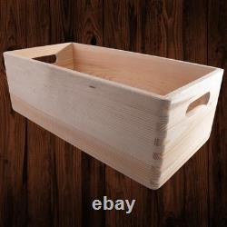 4 Tier Long Wooden Crate Set Stackable Storage Boxes Slim Unit 40x20x53.5 cm