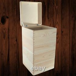4 Tier Square Wooden Storage Crate Set Stackable Cube Lidded Boxes 30x30x53.5 cm
