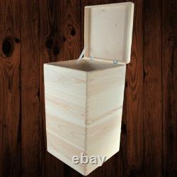 4 Tier Square Wooden Storage Crate Set Stackable Cube Lidded Boxes 30x30x53.5 cm