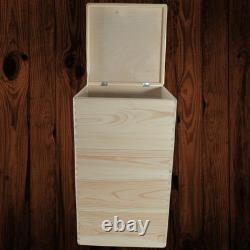 4 Tier Square Wooden Storage Crate Set Stackable Cube Lidded Boxes 30x30x53.5 cm