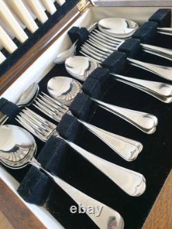 40 Piece 4 Person Cutlery Set, Wooden Presentation Box Traditional Complete Set