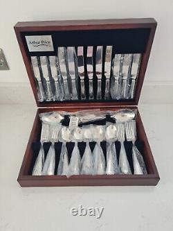 44 Arthur Price Du Barr Cutlery Canteen Wooden Box stainless steel Complete Set