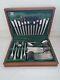 44 X Viners Gerald Benny Studio Cutlery Set Canteen In Wooden Box Bark Finish