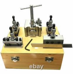 5 Pieces Set T51 Quick Change Toolpost Standard Boring Parting Holder Wooden Box