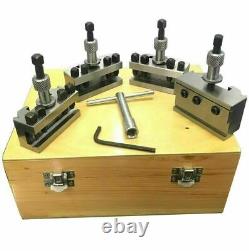 5 Pieces Set T51 Quick Change Toolpost Standard Boring Parting Holder Wooden Box