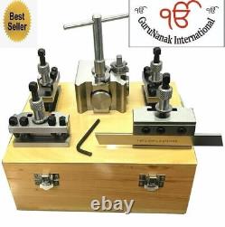 5 Pieces Set T63 Quick Change Toolpost Standard Boring Parting Holder Wooden Box