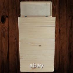 5 Tier Long Wooden Crate Set Stackable Lidded Boxes Narrow Storage 40x20x66.5 cm