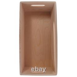 5 Tier Long Wooden Crate Set Stackable Lidded Boxes Narrow Storage 40x20x66.5 cm