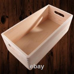 5 Tier Long Wooden Crate Set Stackable Lidded Boxes Narrow Storage 40x20x66.5 cm