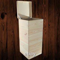 5 Tier Square Wooden Storage Crate Set Stackable Cube Lidded Boxes 30x30x66.5 cm
