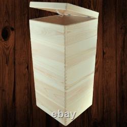 5 Tier Square Wooden Storage Crate Set Stackable Cube Lidded Boxes 30x30x66.5 cm