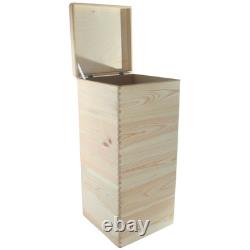 5 Tier Square Wooden Storage Crate Set Stackable Cube Lidded Boxes 30x30x66.5 cm