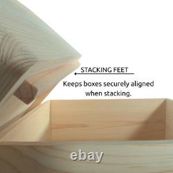 5 Tier Square Wooden Storage Crate Set Stackable Cube Lidded Boxes 30x30x66.5 cm