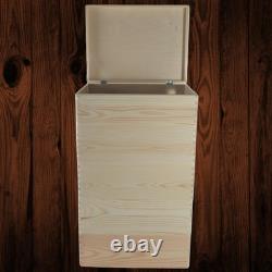 5 Tier Wooden Storage Crate Set Stackable Pine Boxes Lid Handles 40x30x66.5 cm