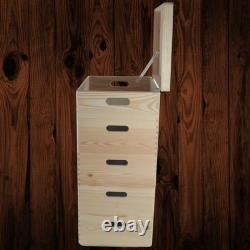 5 Tier Wooden Storage Crate Set Stackable Pine Boxes Lid Handles 40x30x66.5 cm