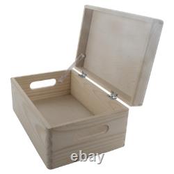 5 Tier Wooden Storage Lidded Crate Set Stackable Tall Pine Boxes 30x20x66.5cm