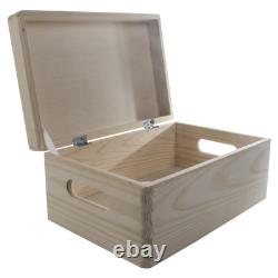5 Tier Wooden Storage Lidded Crate Set Stackable Tall Pine Boxes 30x20x66.5cm