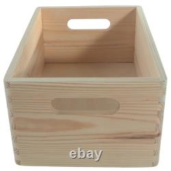 5 Tier Wooden Storage Lidded Crate Set Stackable Tall Pine Boxes 30x20x66.5cm