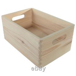 5 Tier Wooden Storage Lidded Crate Set Stackable Tall Pine Boxes 30x20x66.5cm