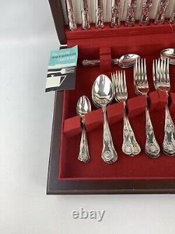 50 GEORGE BUTLER Cutlery Set Silver Plated Tableware Wooden Box Vintage M808