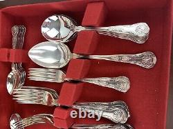 50 GEORGE BUTLER Cutlery Set Silver Plated Tableware Wooden Box Vintage M808