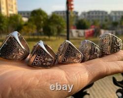 55pcs 1967 to 2021 Bucks Basketball Championship Ring Set Wooden Box Fan Gift