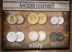 6 Ancient Cultural Coins Set In A Wooden Box Six Ancient Cultures Coins Set