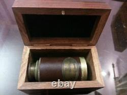 6'' Telescope Nautical Brass Marine Telescope With Wooden Box Set of 50 Unit