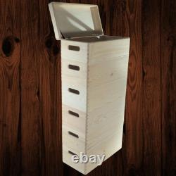 6 Tier Long Wooden Crate Set Stackable Storage Boxes Slim Tower 40x20x79.5 cm