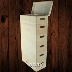 6 Tier Long Wooden Crate Set Stackable Storage Boxes Slim Tower 40x20x79.5 cm