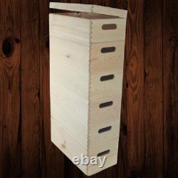 6 Tier Long Wooden Crate Set Stackable Storage Boxes Slim Tower 40x20x79.5 cm