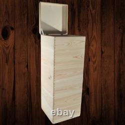 6 Tier Square Wooden Storage Crate Set Stackable Cube Lidded Boxes 30x30x79.5 cm