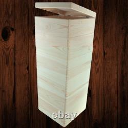 6 Tier Square Wooden Storage Crate Set Stackable Cube Lidded Boxes 30x30x79.5 cm