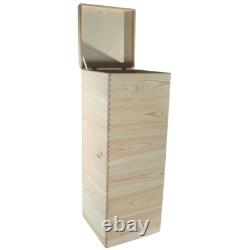 6 Tier Square Wooden Storage Crate Set Stackable Cube Lidded Boxes 30x30x79.5 cm
