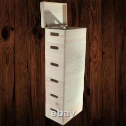 6 Tier Wooden Storage Crate Set Stackable Boxes with Lid Tall Unit 30x20x79.5 cm