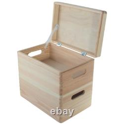 6 Tier Wooden Storage Crate Set Stackable Boxes with Lid Tall Unit 30x20x79.5 cm