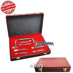 7 Pcs Hudson Hand Drill Brace Instruments Set With Wooden Box