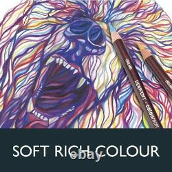 72 Colours Derwent Coloursoft Colouring Pencils + DVD WOODEN BOX Set Art Drawing