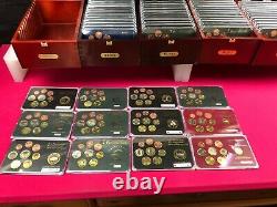 72 x Prestige Specimen Coin Sets Euro Cents In Cases with Wooden Boxes RARE SET