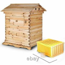 7pcs Auto Frame Beekeeping Kit Brood Cedarwood Wooden Bee Hive House Box Set UK