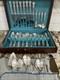 91 Piece 1950 Signature Company Plate Silverware Monogram D Wooden Box