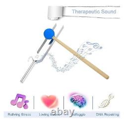 9x Solfeggio Tuning Fork Set with Wooden Voice Box for DNA Healing Sound Therapy