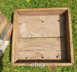 A Set Of 5 Vintage Wooden Bulb Boxes Crates Trays British Bulb Company Spalding