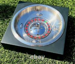 A Stunning high quality metal Roulette Wheel Set with wooden Presentation Box