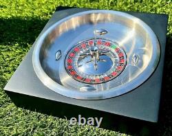 A Stunning high quality metal Roulette Wheel Set with wooden Presentation Box