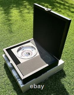 A Stunning high quality metal Roulette Wheel Set with wooden Presentation Box