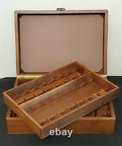 ANRI Handmade Chess Set Wood Storage Chest Box Vintage 1970's Italy