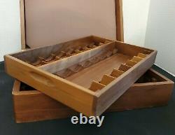 ANRI Handmade Chess Set Wood Storage Chest Box Vintage 1970's Italy