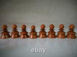ANTIQUE CHESS SET AUSTRIAN COFFEE HOUSE PATTERN K 113 mm A. NEISSNER + OLD BOX