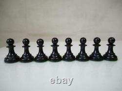 ANTIQUE CHESS SET BCC STAUNTON PATTERN K 81 mm + ORIG BOX NO BOARD